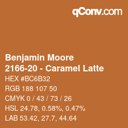 Color code: Benjamin Moore - 2166-20 - Caramel Latte | qconv.com