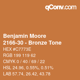 Código de color: Benjamin Moore - 2166-30 - Bronze Tone | qconv.com