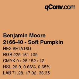 Código de color: Benjamin Moore - 2166-40 - Soft Pumpkin | qconv.com
