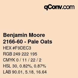 Color code: Benjamin Moore - 2166-60 - Pale Oats | qconv.com