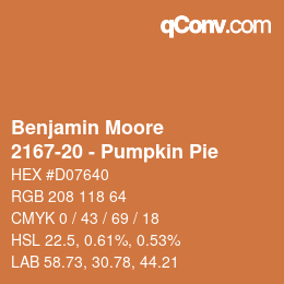 Color code: Benjamin Moore - 2167-20 - Pumpkin Pie | qconv.com