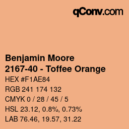 Color code: Benjamin Moore - 2167-40 - Toffee Orange | qconv.com