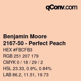 Color code: Benjamin Moore - 2167-50 - Perfect Peach | qconv.com