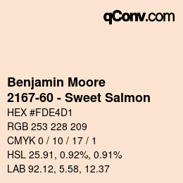 Código de color: Benjamin Moore - 2167-60 - Sweet Salmon | qconv.com
