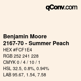 Code couleur: Benjamin Moore - 2167-70 - Summer Peach | qconv.com