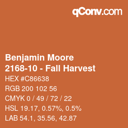 Code couleur: Benjamin Moore - 2168-10 - Fall Harvest | qconv.com