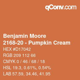 Color code: Benjamin Moore - 2168-20 - Pumpkin Cream | qconv.com