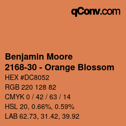 Color code: Benjamin Moore - 2168-30 - Orange Blossom | qconv.com