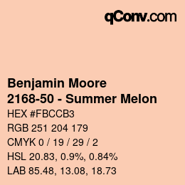 Color code: Benjamin Moore - 2168-50 - Summer Melon | qconv.com