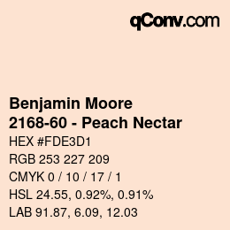 Farbcode: Benjamin Moore - 2168-60 - Peach Nectar | qconv.com