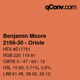 Color code: Benjamin Moore - 2169-30 - Oriole | qconv.com