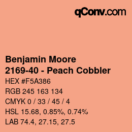 Code couleur: Benjamin Moore - 2169-40 - Peach Cobbler | qconv.com