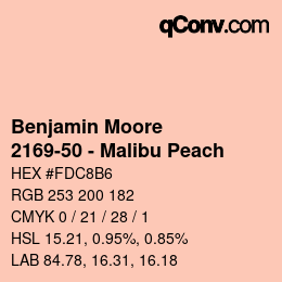 Color code: Benjamin Moore - 2169-50 - Malibu Peach | qconv.com