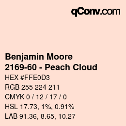 Farbcode: Benjamin Moore - 2169-60 - Peach Cloud | qconv.com