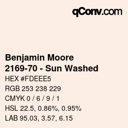 Code couleur: Benjamin Moore - 2169-70 - Sun Washed | qconv.com