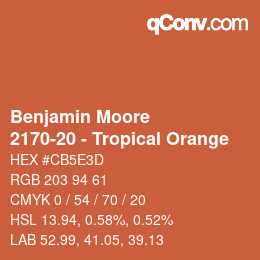 Farbcode: Benjamin Moore - 2170-20 - Tropical Orange | qconv.com