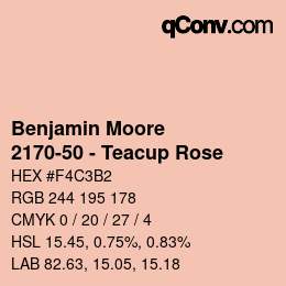 Code couleur: Benjamin Moore - 2170-50 - Teacup Rose | qconv.com