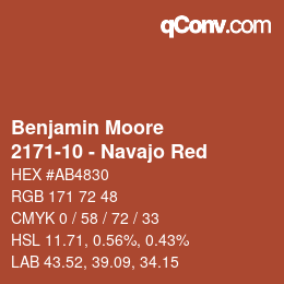 Color code: Benjamin Moore - 2171-10 - Navajo Red | qconv.com