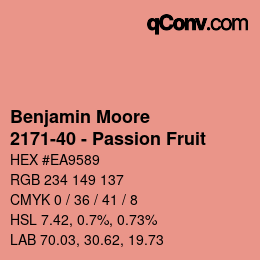 Color code: Benjamin Moore - 2171-40 - Passion Fruit | qconv.com