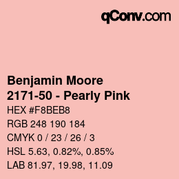 Color code: Benjamin Moore - 2171-50 - Pearly Pink | qconv.com