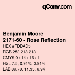Code couleur: Benjamin Moore - 2171-60 - Rose Reflection | qconv.com