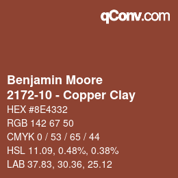 Color code: Benjamin Moore - 2172-10 - Copper Clay | qconv.com