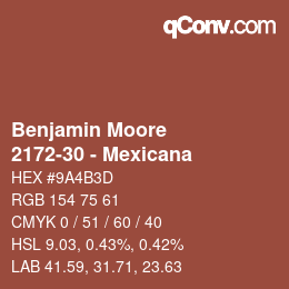 カラーコード: Benjamin Moore - 2172-30 - Mexicana | qconv.com