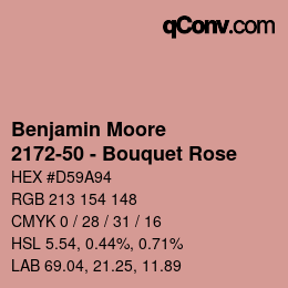 Color code: Benjamin Moore - 2172-50 - Bouquet Rose | qconv.com