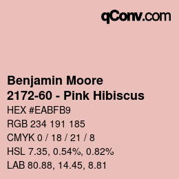 Code couleur: Benjamin Moore - 2172-60 - Pink Hibiscus | qconv.com