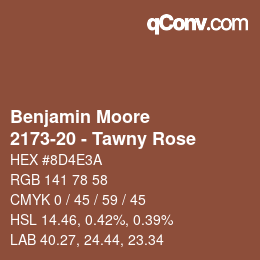 Code couleur: Benjamin Moore - 2173-20 - Tawny Rose | qconv.com