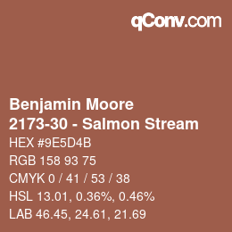 Color code: Benjamin Moore - 2173-30 - Salmon Stream | qconv.com