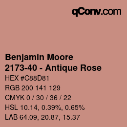 Code couleur: Benjamin Moore - 2173-40 - Antique Rose | qconv.com
