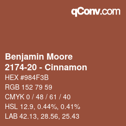 Color code: Benjamin Moore - 2174-20 - Cinnamon | qconv.com