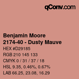 Código de color: Benjamin Moore - 2174-40 - Dusty Mauve | qconv.com