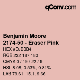 Color code: Benjamin Moore - 2174-50 - Eraser Pink | qconv.com