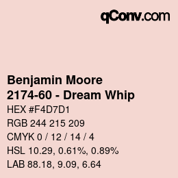 Color code: Benjamin Moore - 2174-60 - Dream Whip | qconv.com