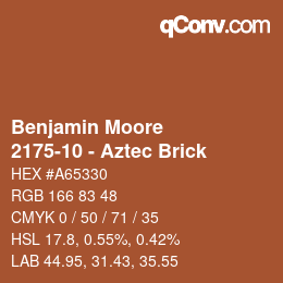 Farbcode: Benjamin Moore - 2175-10 - Aztec Brick | qconv.com