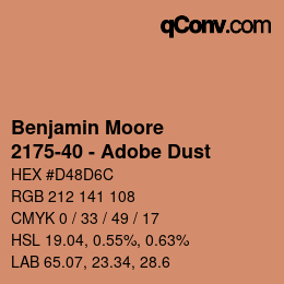 Color code: Benjamin Moore - 2175-40 - Adobe Dust | qconv.com