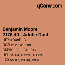 カラーコード: Benjamin Moore - 2175-40 - Adobe Dust | qconv.com