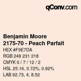 Color code: Benjamin Moore - 2175-70 - Peach Parfait | qconv.com