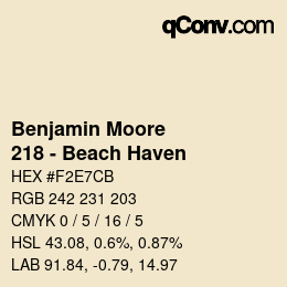 Color code: Benjamin Moore - 218 - Beach Haven | qconv.com