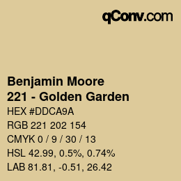 Code couleur: Benjamin Moore - 221 - Golden Garden | qconv.com