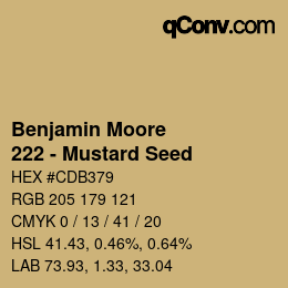 Farbcode: Benjamin Moore - 222 - Mustard Seed | qconv.com