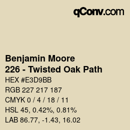 Código de color: Benjamin Moore - 226 - Twisted Oak Path | qconv.com