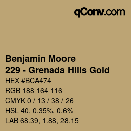 カラーコード: Benjamin Moore - 229 - Grenada Hills Gold | qconv.com