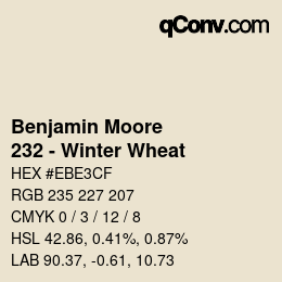 Color code: Benjamin Moore - 232 - Winter Wheat | qconv.com