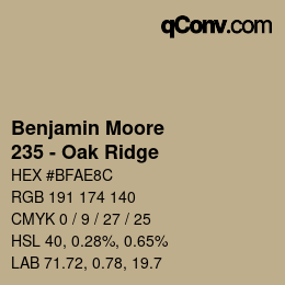 Color code: Benjamin Moore - 235 - Oak Ridge | qconv.com