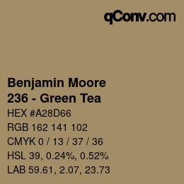 Farbcode: Benjamin Moore - 236 - Green Tea | qconv.com