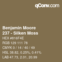 Farbcode: Benjamin Moore - 237 - Silken Moss | qconv.com