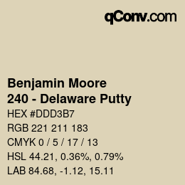 Código de color: Benjamin Moore - 240 - Delaware Putty | qconv.com